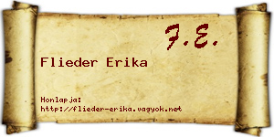 Flieder Erika névjegykártya